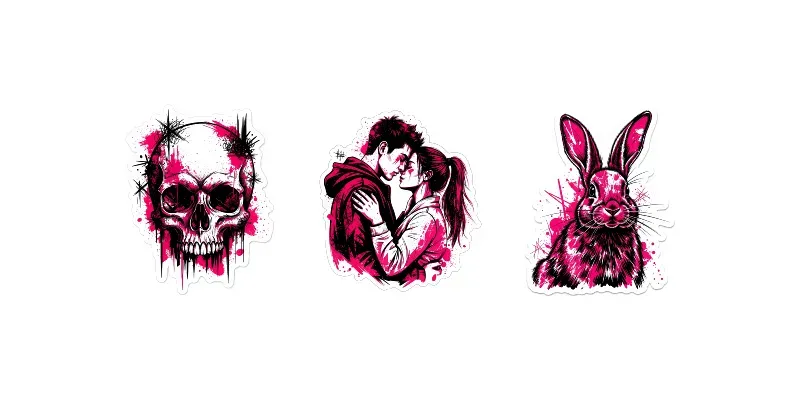 Punkcyber Pink Sticker Blasts generated by undefined