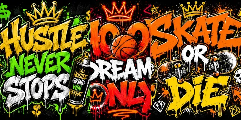 Graffiti Neon Text Designs generated by undefined