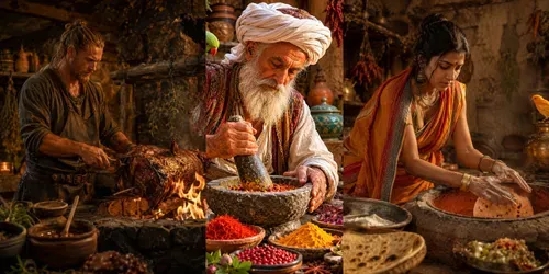Ancient Kitchen Masters generated by chatgpt-image