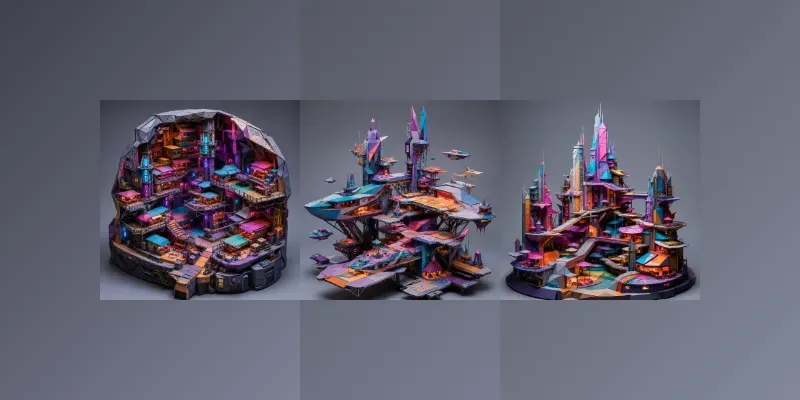 Cyberpunk Papercraft City Builders generated by undefined