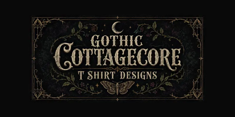Gothic Cottagecore T Shirt Designs generated by undefined