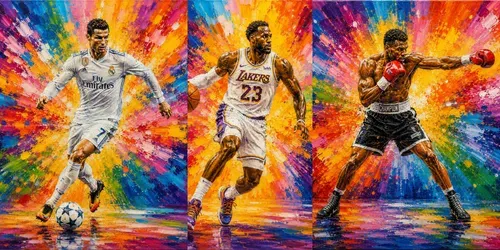 Colorful Action Sports Paintings generated by chatgpt-image