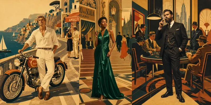 Vintage Art Deco Editorial Portraits generated by undefined