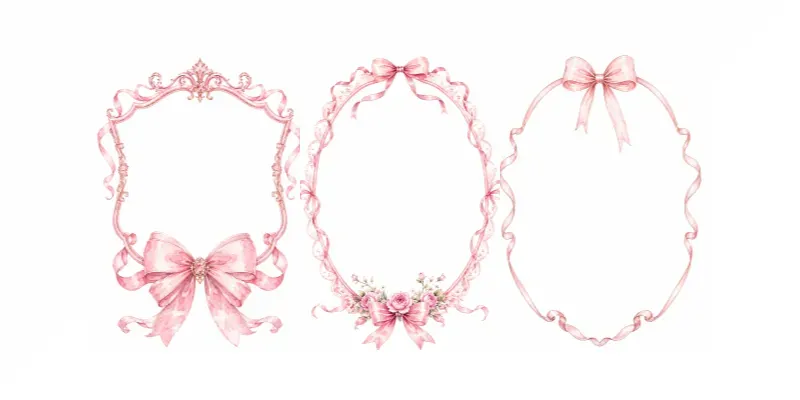 Pink Bow Ribbon Frames generated by undefined