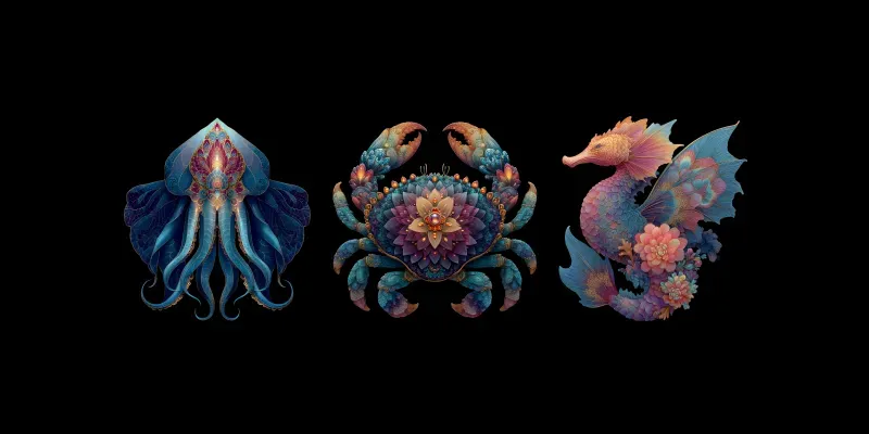 Surreal Folk Sea Creatures generated by undefined