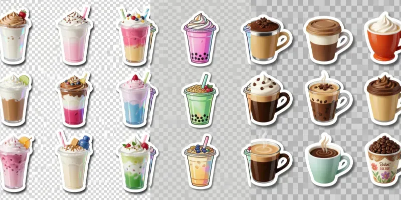 Retro Y2k Cafe Sticker Sheets generated by undefined