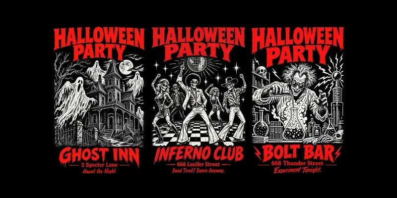 Horror Comic Halloween Party Posters
