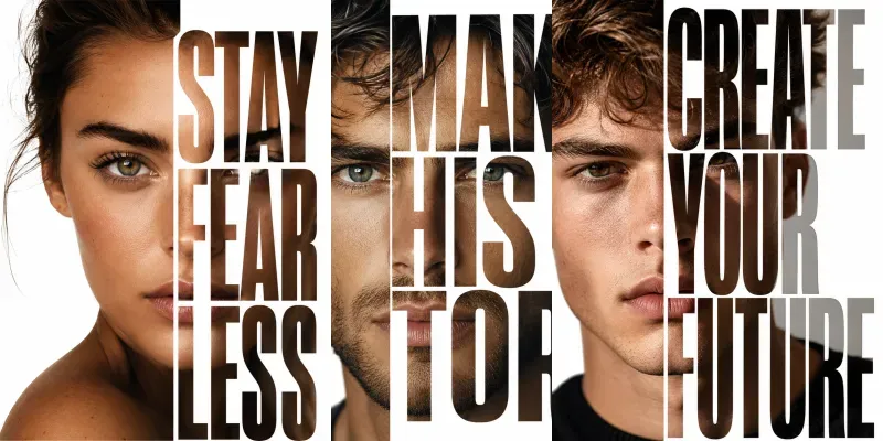 Editorial Typography Portrait Posters generated by undefined