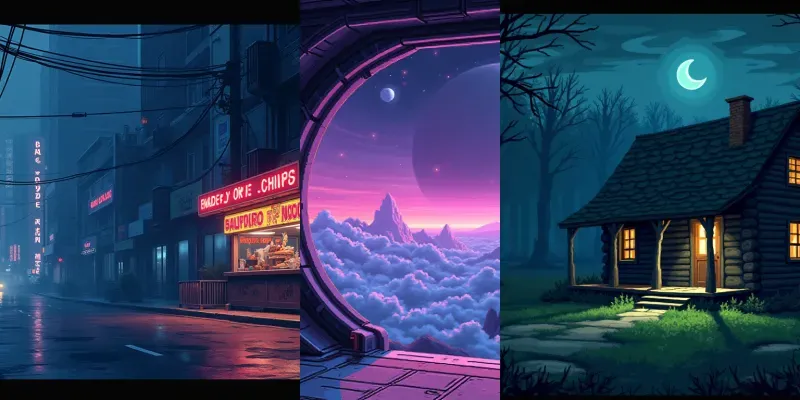 Retro 8bit Pixel Art Landscapes generated by undefined