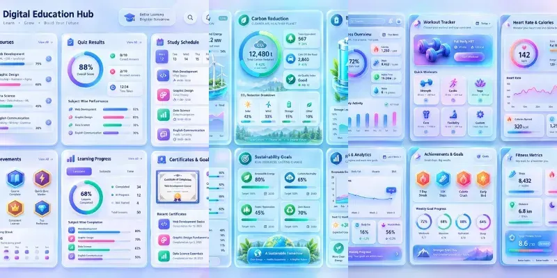 Dreamy 3D Dashboard Infographics