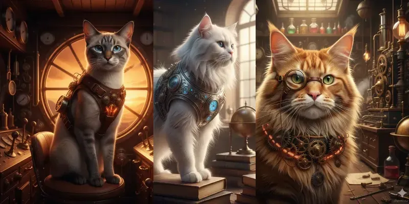 Multiverse Steampunk Cats generated by undefined