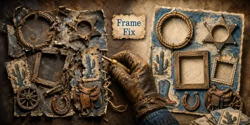 Western Frame Collage Ephemera Sheets generated by chatgpt-image