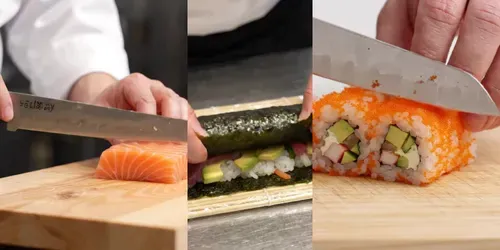 Modern Sushi Roll Making Videos generated by veo