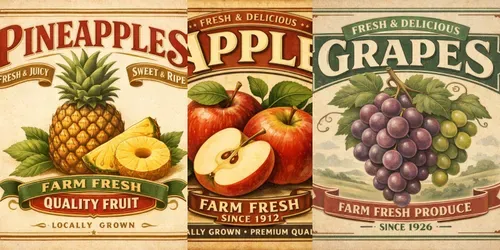 Vintage Fruit Labels generated by chatgpt-image
