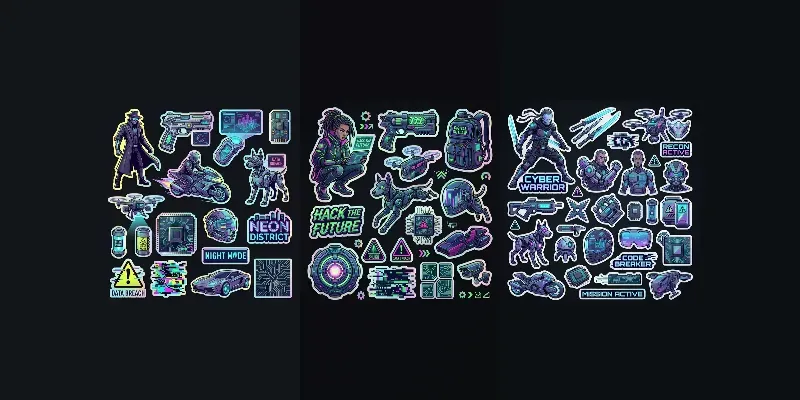 Cyberpunk Character Sticker Sheets generated by undefined