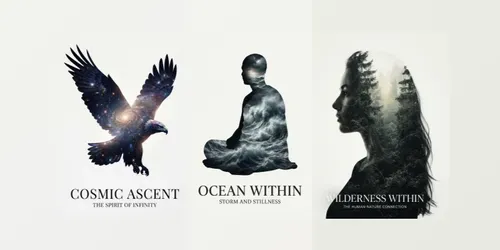 Double Exposure Art Posters generated by gemini-image