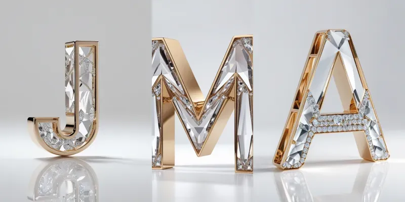 Luxury 3D Gold Letters Diamond Style Art generated by undefined