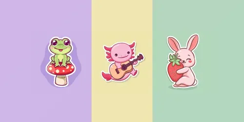 Playful Kawaii Diecut Sticker Art generated by midjourney
