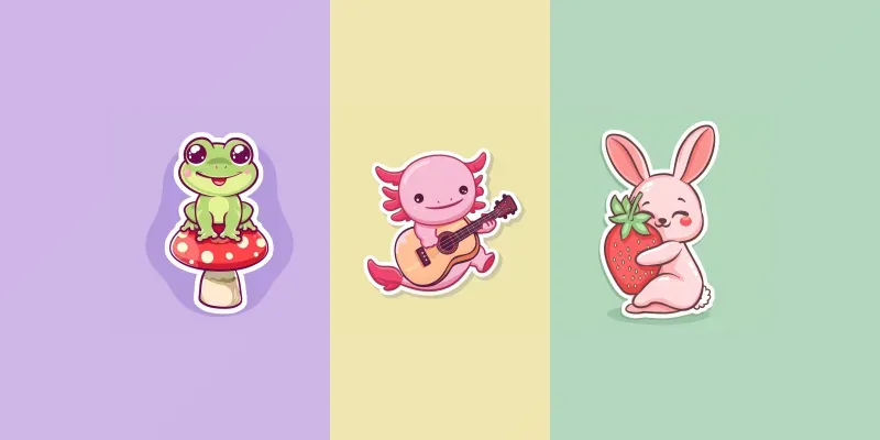 Playful Kawaii Diecut Sticker Art generated by undefined