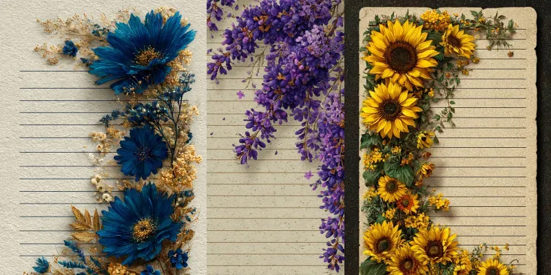 Floral Notebook Pages generated by undefined