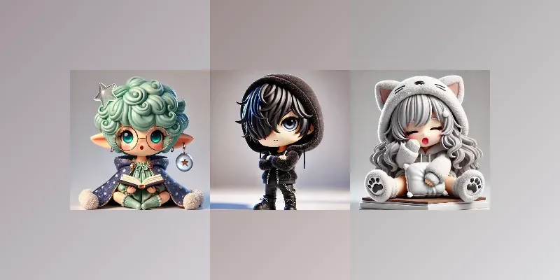 Cute Chibi 3D Style Characters generated by undefined