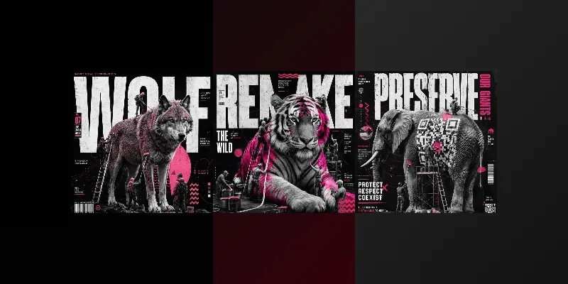 Surreal Editorial Animal Posters generated by undefined