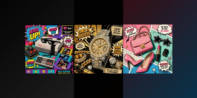 Retro Pop Art Objects Collection Packs generated by undefined
