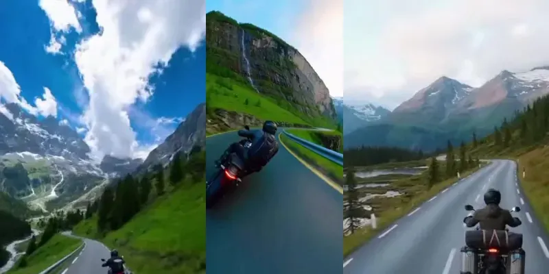 Cinematic Bike Journeys Through Nature generated by undefined
