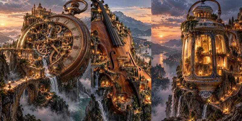 Hyperrealistic Impossible Scale Scenes