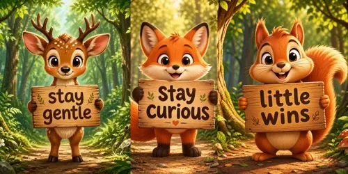 Forest Animal Motivation Signs generated by chatgpt-image