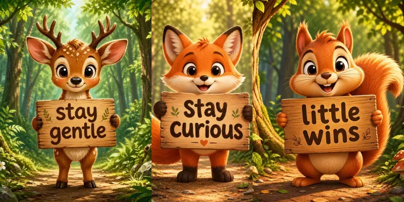 Forest Animal Motivation Signs generated by undefined