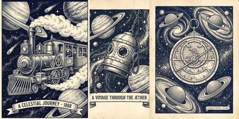 Victorian Woodcut Celestial Art generated by undefined