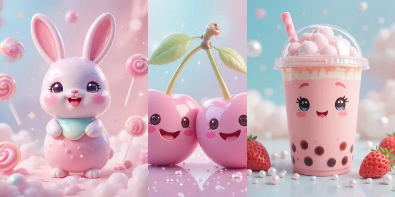 Adorable Pastel Toy Stickers