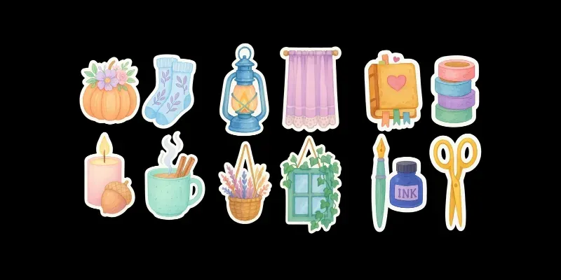 Cozy Living Essentials Stickers generated by undefined