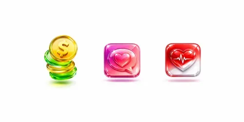 Premium 3D Glossy App Store Icons generated by chatgpt-image