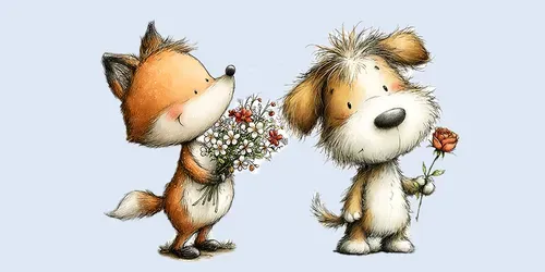 Valentine Sketch Character Love Clipart generated by midjourney