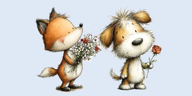 Valentine Sketch Character Love Clipart