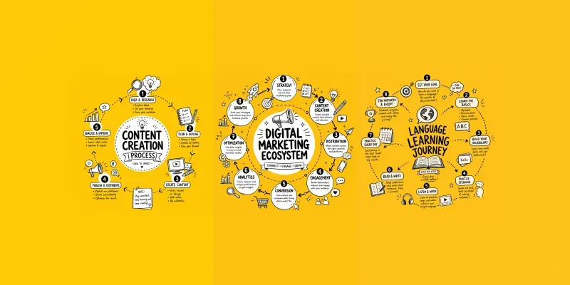 Hand Drawn Circular Scribe Infographics generated by undefined