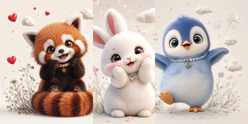 Cute 3D Baby Animal Magic Portraits generated by undefined
