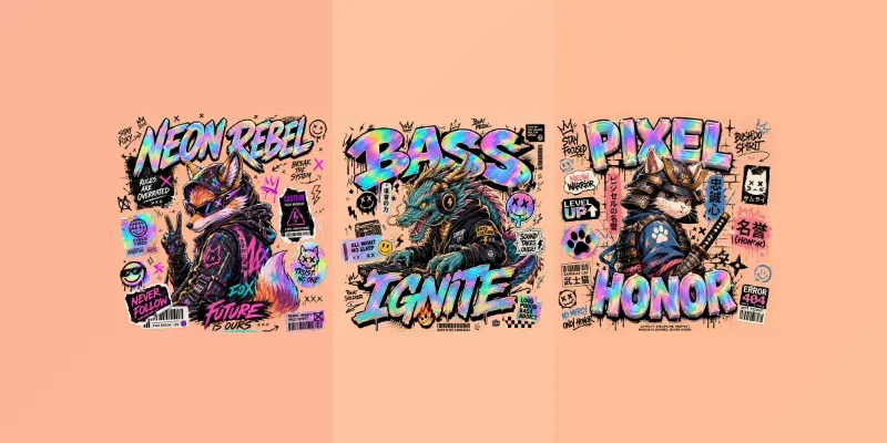 Holographic Streetwear Tees generated by undefined