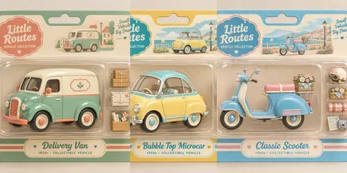 Vintage Wheels 3D Toy Collections generated by chatgpt-image