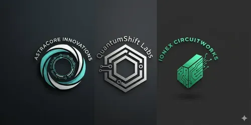 Futuristic Tech Logo Makers generated by gemini-image