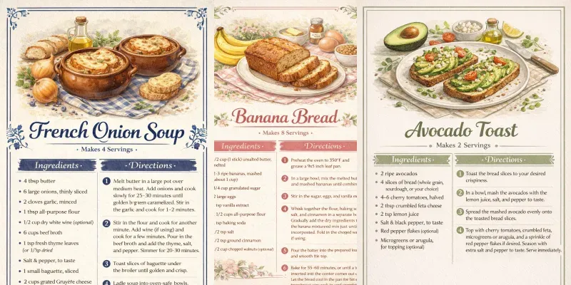 Illustrated Recipe Card Generator generated by undefined