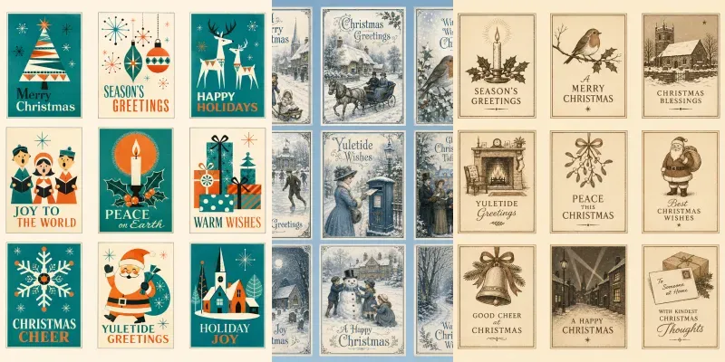 Retro Christmas Card Cutouts generated by undefined