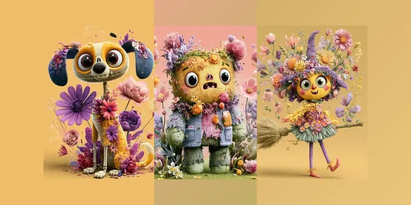 Whimsical Flower Monsters generated by undefined