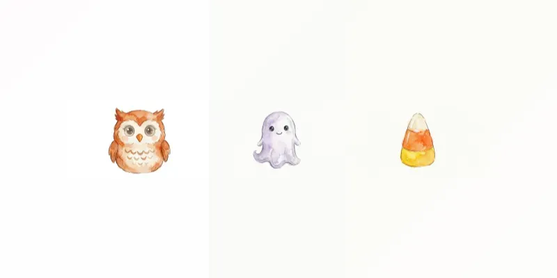 Cute Halloween Watercolor Cliparts generated by undefined
