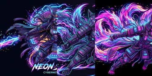 Cyberpunk Anime Samurai Tshirt Designs generated by gemini-image