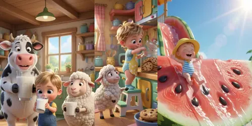 Kids Animations generated by grok-video