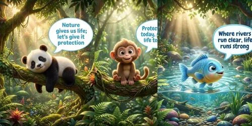Cute Environmental Quote Collections generated by gemini-image