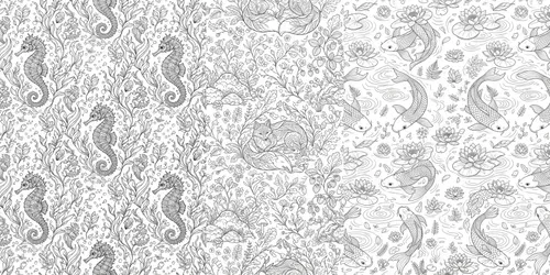 Seamless Pattern Coloring Books generated by gemini-image